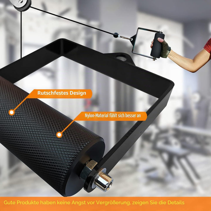MARSAFIT Gym Fitness LAT Pulldown Attachments, Fat Arm Wrestling Exercise D Handle Cable Attachment,