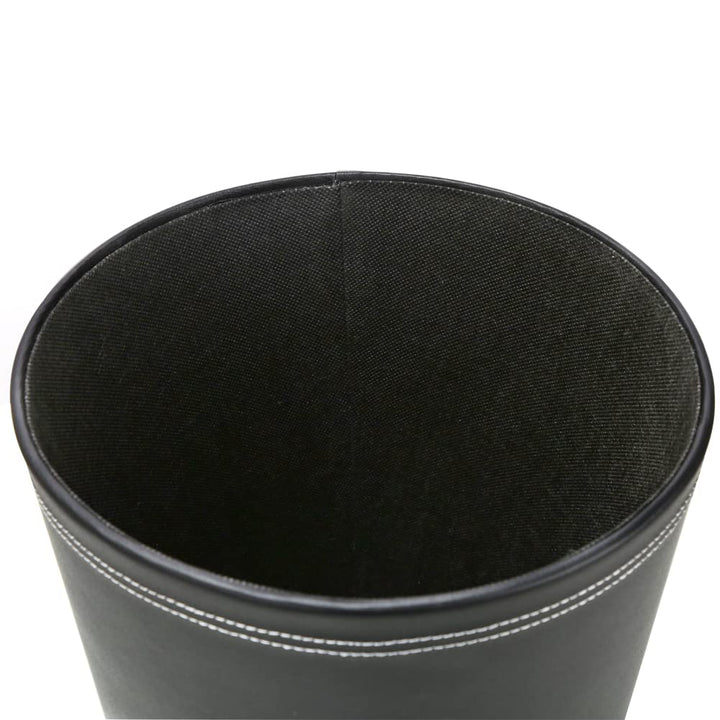 KINGFOM™ Klassisch Leder Papierkorb für Büro/Badezimmer/küche/Schlafzimmer (Schwarz), Schwarz
