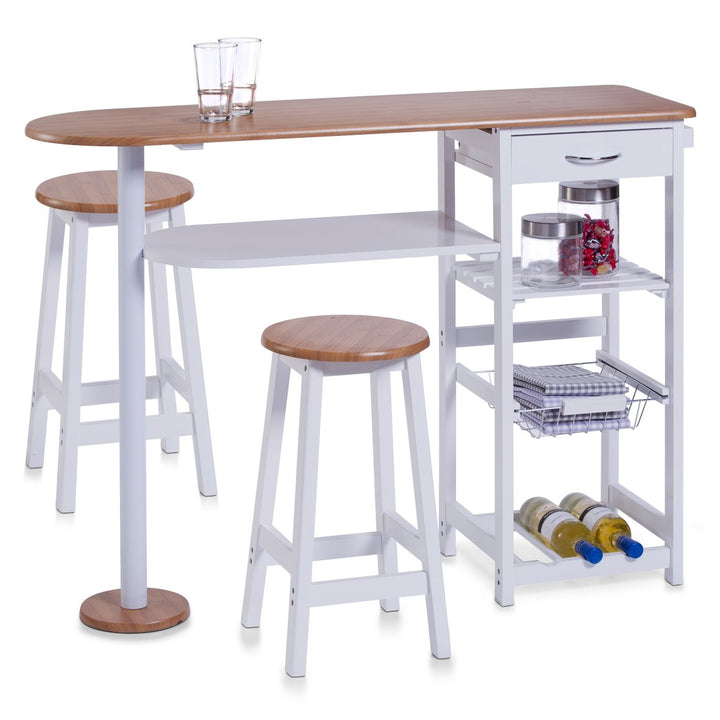 Zeller 13776 Küchenbar mit 2 Hockern, Mitteldichte Holzfaserplatte (MDF), Tisch: 118 x 38 x 89 cm, H