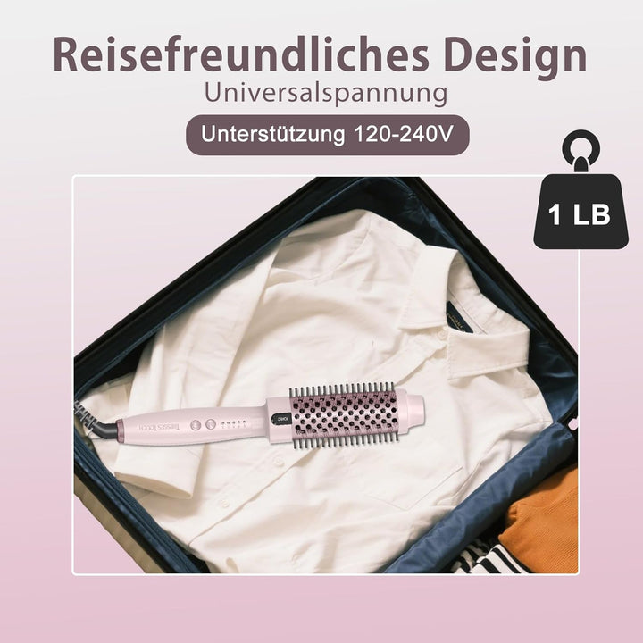 Thermal Brush, Thermobürste Negativ-Ionen, Elektrische Rundbürste mit 5 Temperaturstufen, Stylingbür