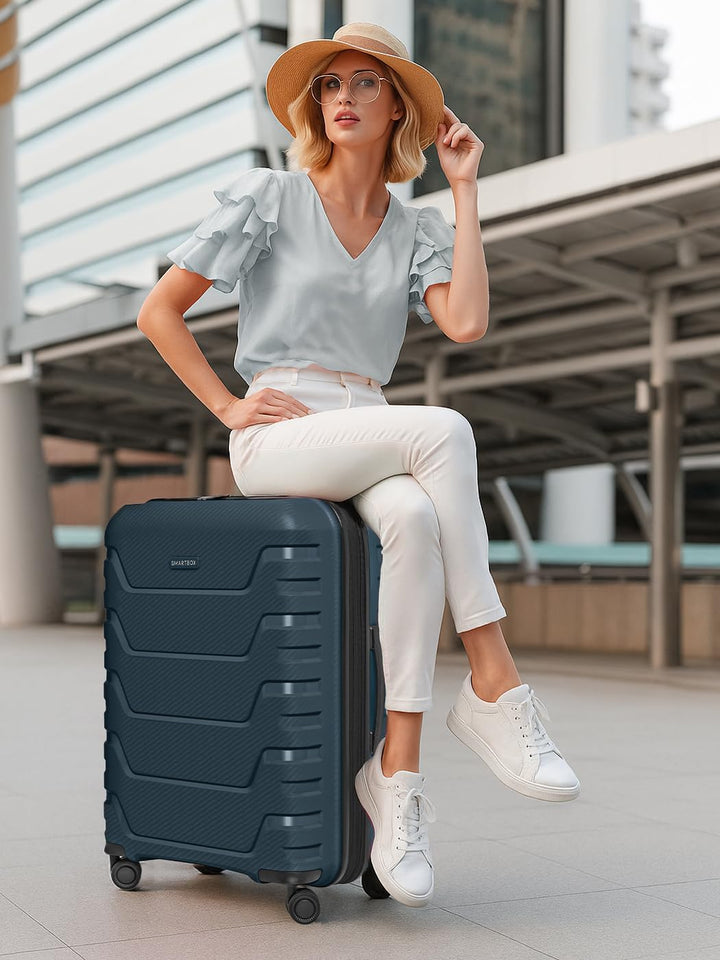 Smartbox Hartschalen Check-in Koffer | Grosser XL Trolley 52 x 33x 76 cm von 111 auf 120 Liter erwei