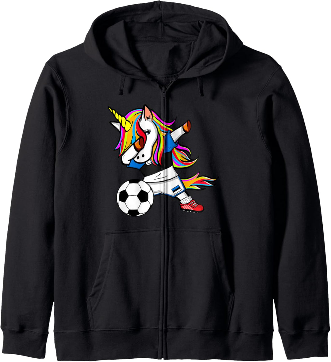 Dabbing Einhorn Unicorn Estland Fussball - Estnische Flagge Kapuzenjacke