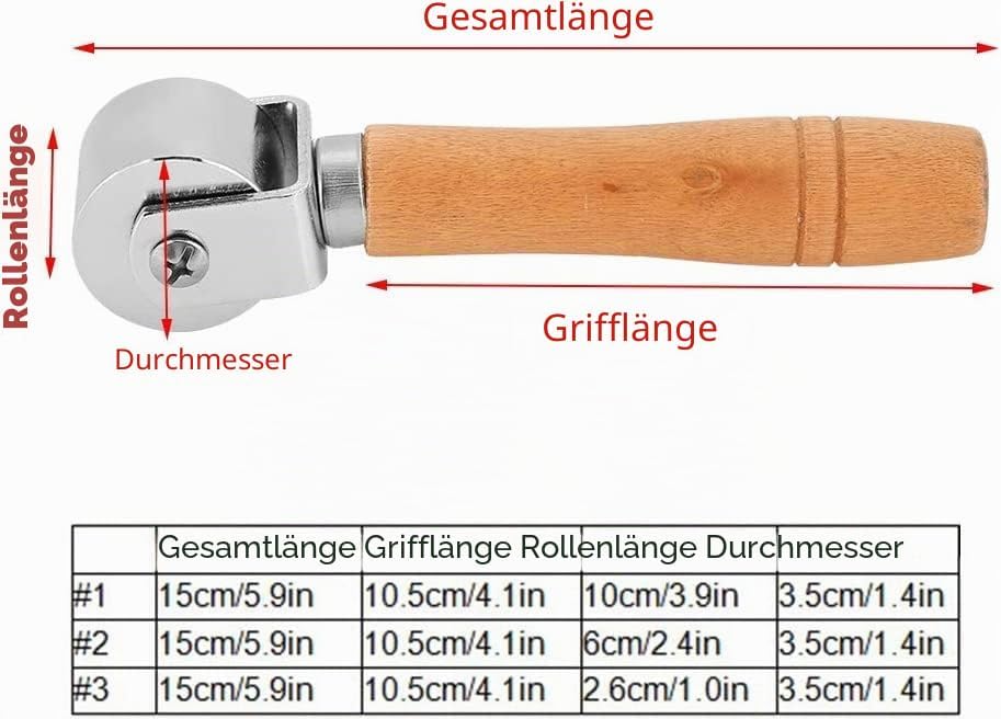 Andruckrolle aus Leder, Holzgriff Leder Andruckrolle Leder Kleberolle für Kantenumleimer zum Verschw