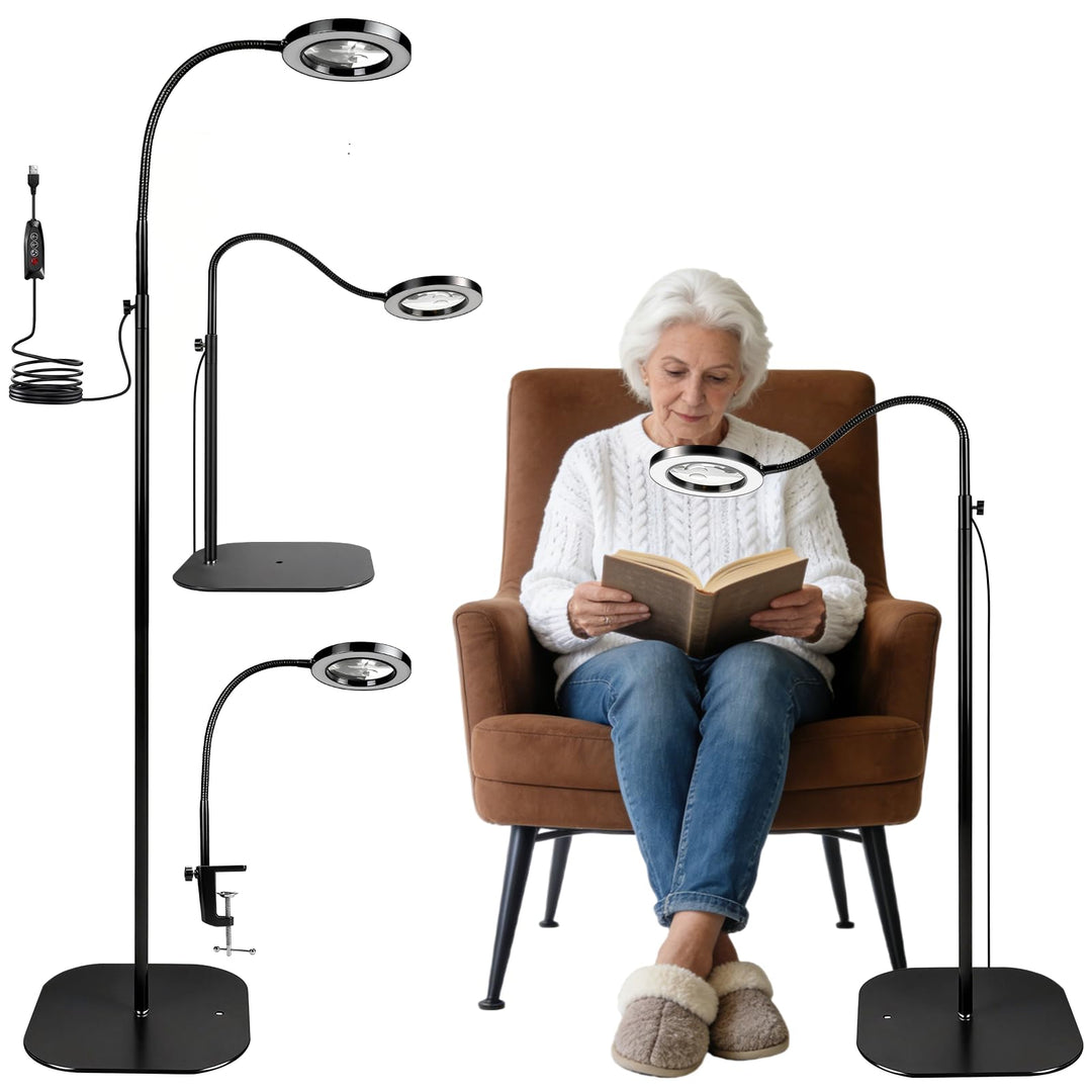 Lupe mit licht und ständer, 10x Standlupe mit Beleuchtung und Stativ, 3-in-1-Standlupe, 3 Farben Mod