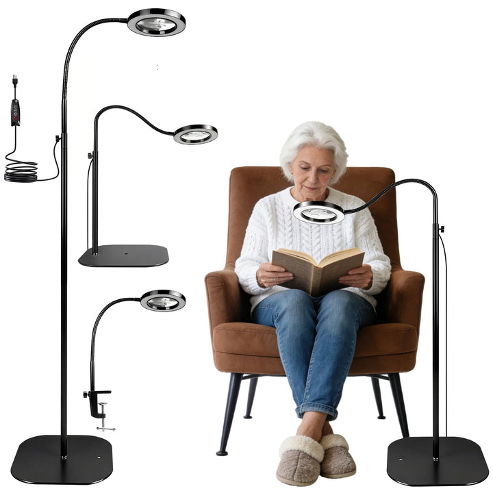 Lupe mit licht und ständer, 10x Standlupe mit Beleuchtung und Stativ, 3-in-1-Standlupe, 3 Farben Mod