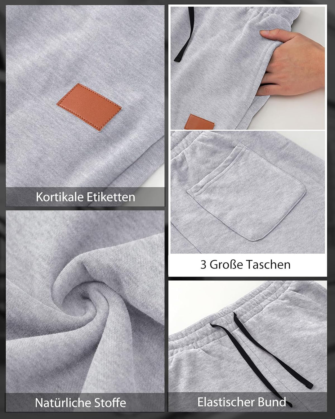 HMIYA Jogginghose Herren Baumwolle Trainingshose Sporthose Freizeithose Lang Hosen Klassische Sweath