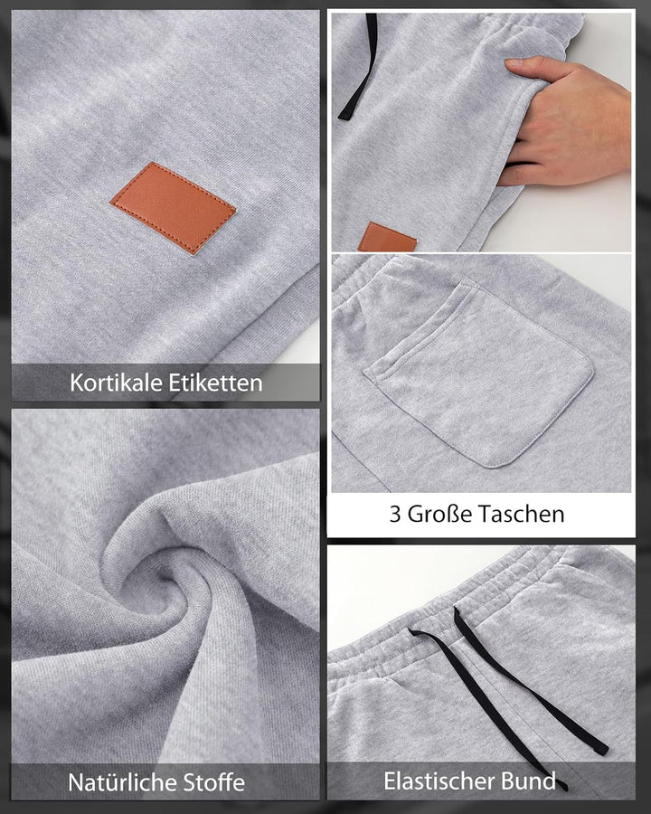 HMIYA Jogginghose Herren Baumwolle Trainingshose Sporthose Freizeithose Lang Hosen Klassische Sweath