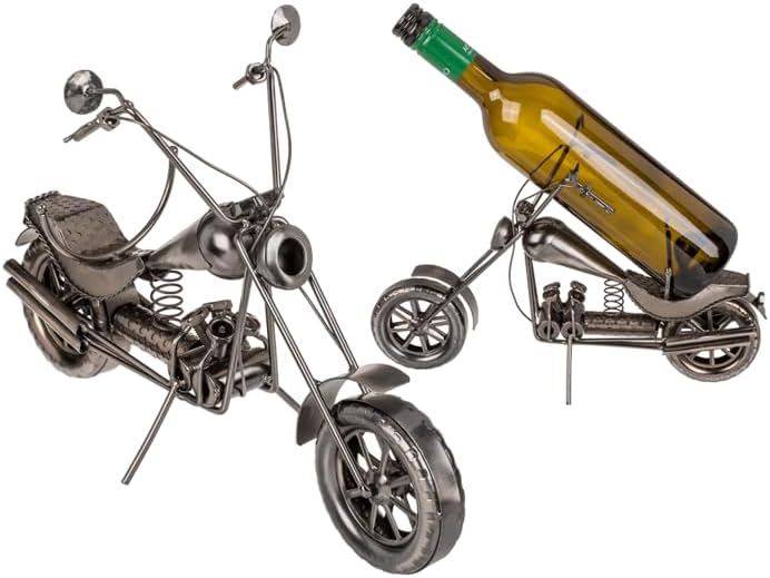 Flaschenhalter Metall Geschenk Halterung Dekoration (Motorrad 23 x 28 cm), Motorrad 23 X 28 Cm