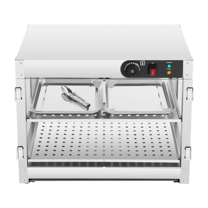 800W Wärmeschrank Lebensmittelauslage Vitrine Oben montiert Warmhaltetheke 30-85°C für Warmhaltethek