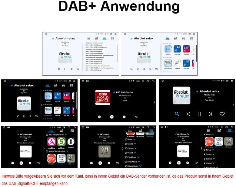 Erisin DAB Plus Radio Adapter Digital Radio Tuner Box mit MCX Antenne Verstärker DAB Antenne für And