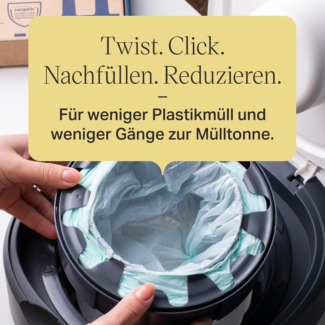 Tommee Tippee Umweltfreundliche Nachfüllpackungen für Windeleimer, Twist & Click, Greenfilm, antibak
