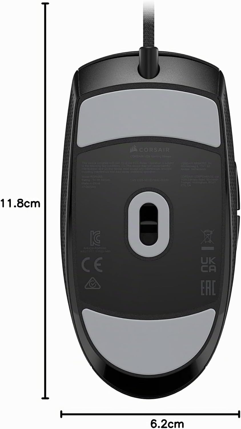 Corsair M55 Leichte FPS-Gaming-Maus mit Kabel – 16.000 DPI – Sechs Programmierbare Schaltflächen – T