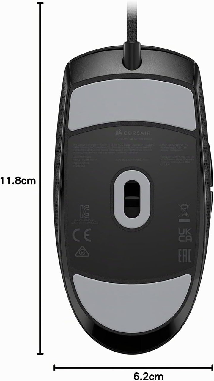 Corsair M55 Leichte FPS-Gaming-Maus mit Kabel – 16.000 DPI – Sechs Programmierbare Schaltflächen – T