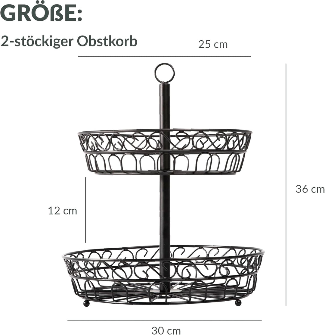 Chefarone Obst Etagere 30 cm - Obstschale für mehr Platz auf der Arbeitsplatte - Etageren mit Obstsc