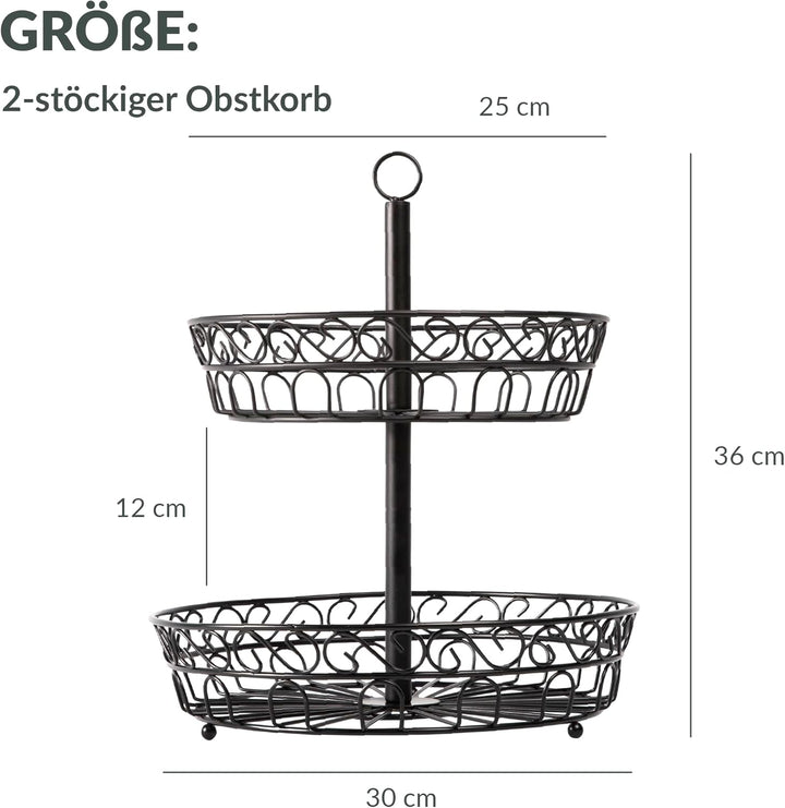 Chefarone Obst Etagere 30 cm - Obstschale für mehr Platz auf der Arbeitsplatte - Etageren mit Obstsc