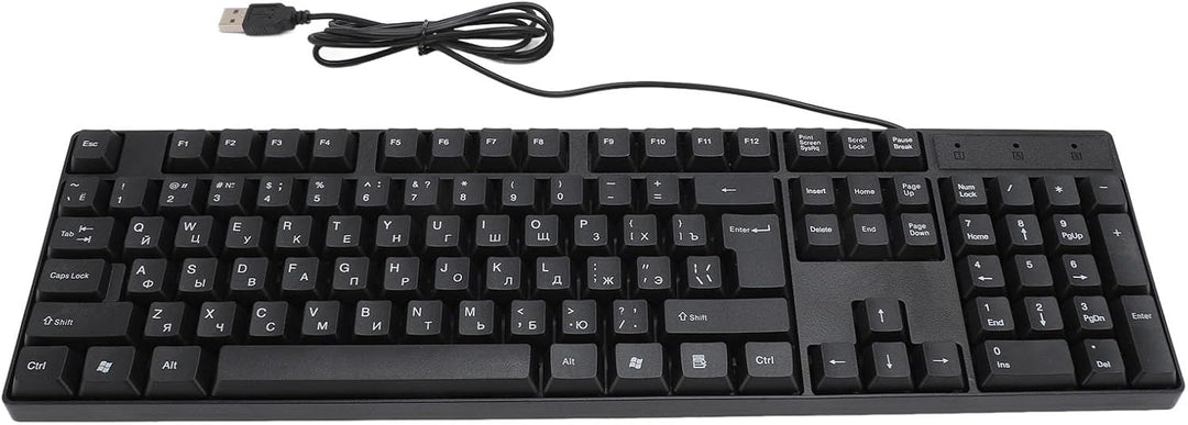 K1800 Minderheitensprachentastatur, 104 Tasten USB kabelgebundene Gaming Tastatur, Englisch/Russisch