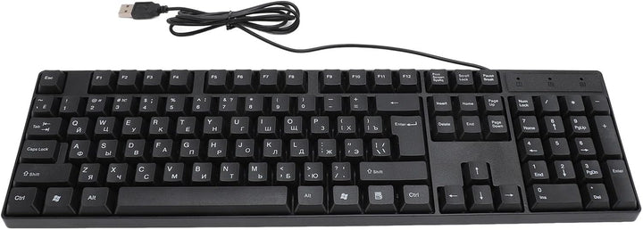 K1800 Minderheitensprachentastatur, 104 Tasten USB kabelgebundene Gaming Tastatur, Englisch/Russisch