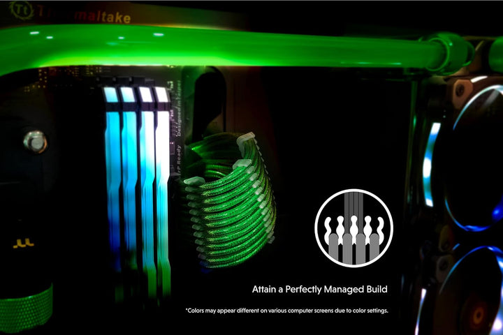 LINKUP - 30cm PSU Kabelverlängerung Ummantelt GPU Nach Mass PC Stromversorgung mit Kamm-Kit | 1x 24