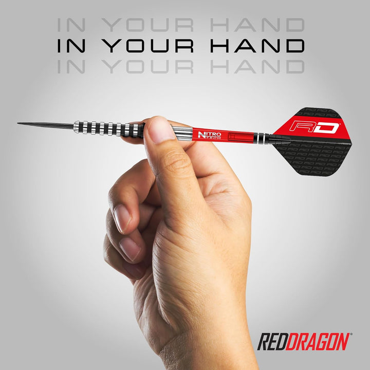 RED DRAGON Javelin Black Series Profi Dartpfeile Steeldarts Setmit Flights und Schäfte 22.0 Gramm, 2
