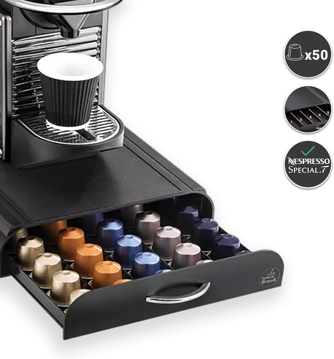 CEP 2230050011 23005 Kaffeekapselspender mit 1 Schublade, Kunststoff, schwarz, 23,4 x 32.7 x 6 cm, 1