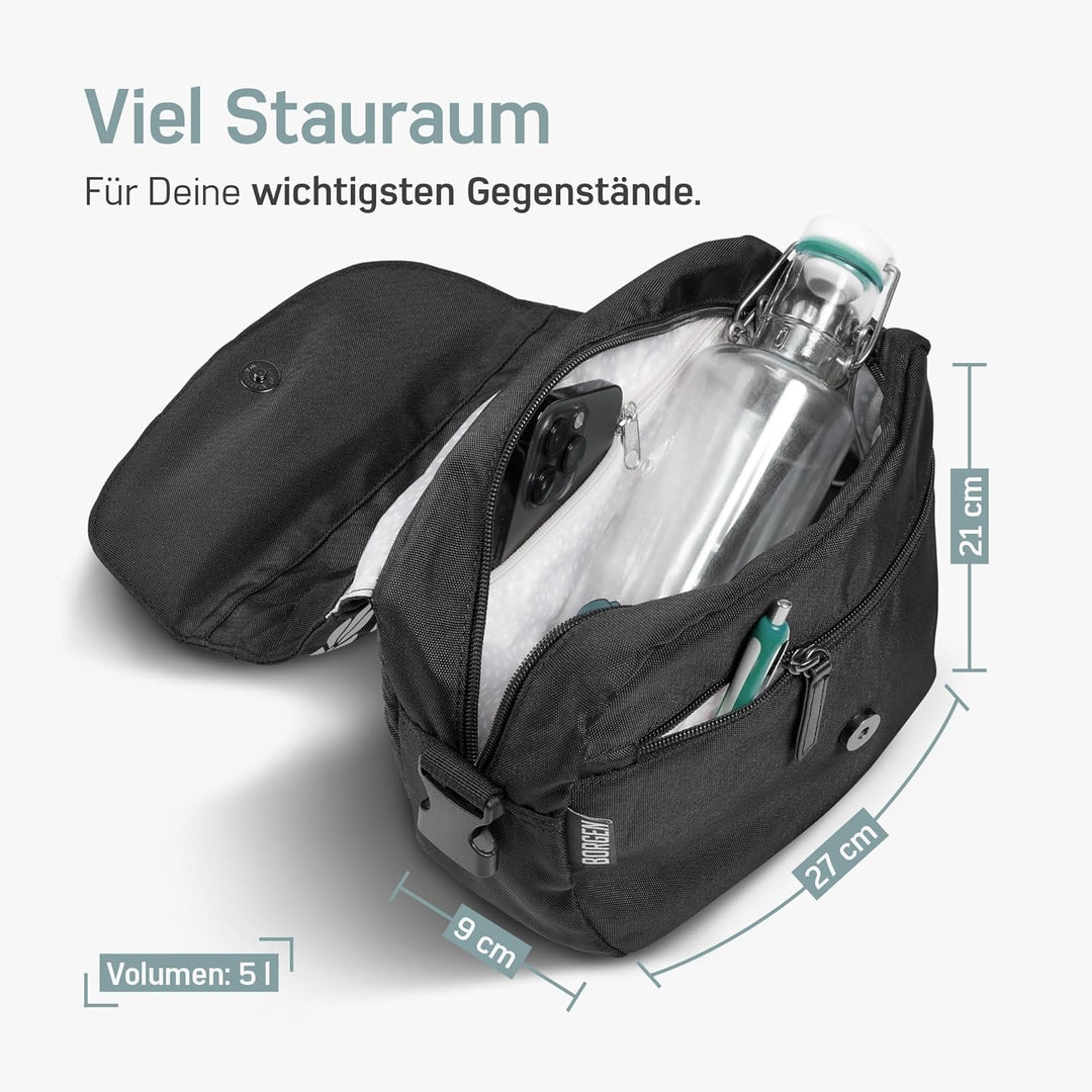 Borgen KLICKfix Lenkertasche Fahrrad - Wasserabweisende und geräumige Fahrrad Lenkertasche 5 L - Fah