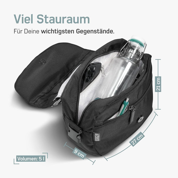 Borgen KLICKfix Lenkertasche Fahrrad - Wasserabweisende und geräumige Fahrrad Lenkertasche 5 L - Fah