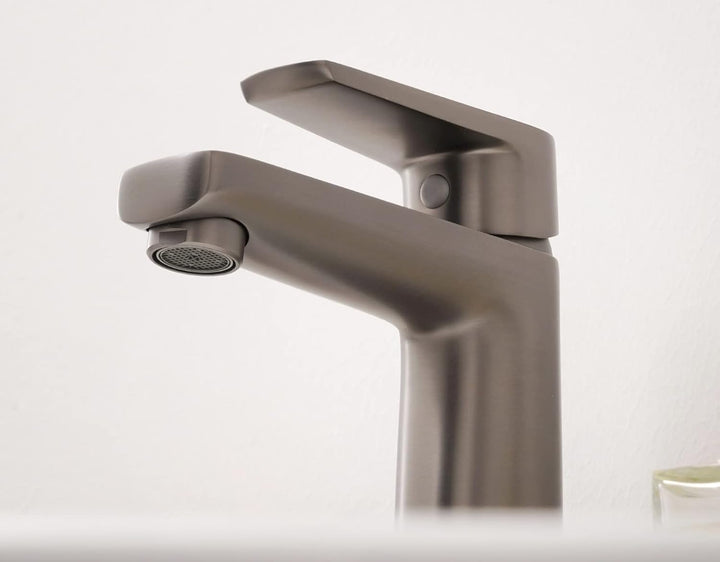 aquaSu® Waschtischarmatur Morti, mit Wasserspar-Kartusche, Kosten-sparende Kaltwassermittelstellung,