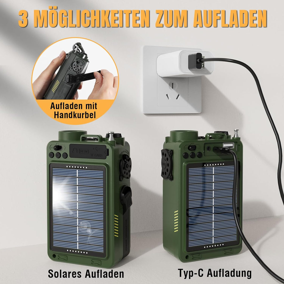 Raddy RE40 Kurzwellenradio FM-AM-SW Empfänger, 4000mAh Retro Radio Batteriebetrieben BT Lautsprecher