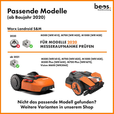 BEOS® PREMIUM Mähroboter Tuning-Messerteller für 6x Klingen - glasfaserverstärkte Messerscheibe - Dr