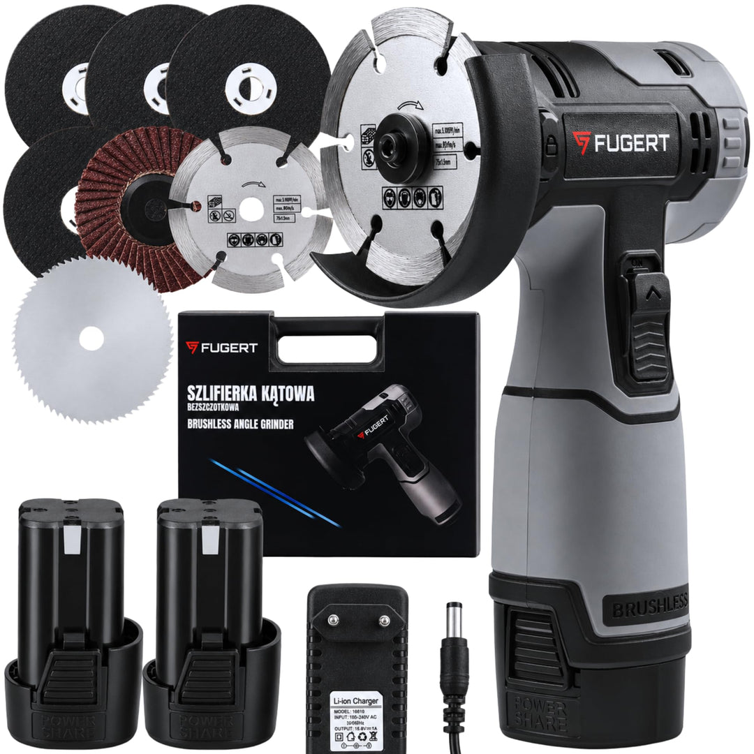 Mini Flex 76mm - Mini Winkelschleifer Akku 13000 Rpm - Brushless Motor - 2x 1.8 Ah Akku & Ladegerät