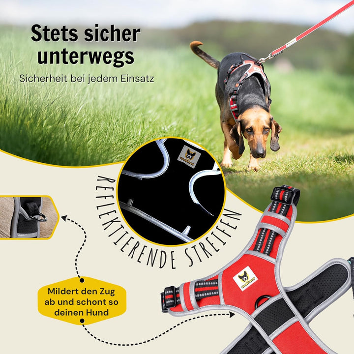 Hundefreund Hundegeschirr für Kleine Hunde – Reflektierend, Gepolstert &amp; Verstellbar – Anti-Zug Gesc