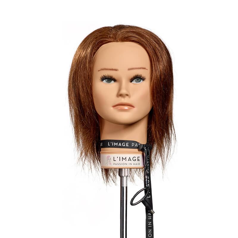 L'IMAGE Friseur-Trainingskopf Set 1 Eco Line - Base Rebecca + Top 1 (Farbtiefe 6, dunkelblond, Echth