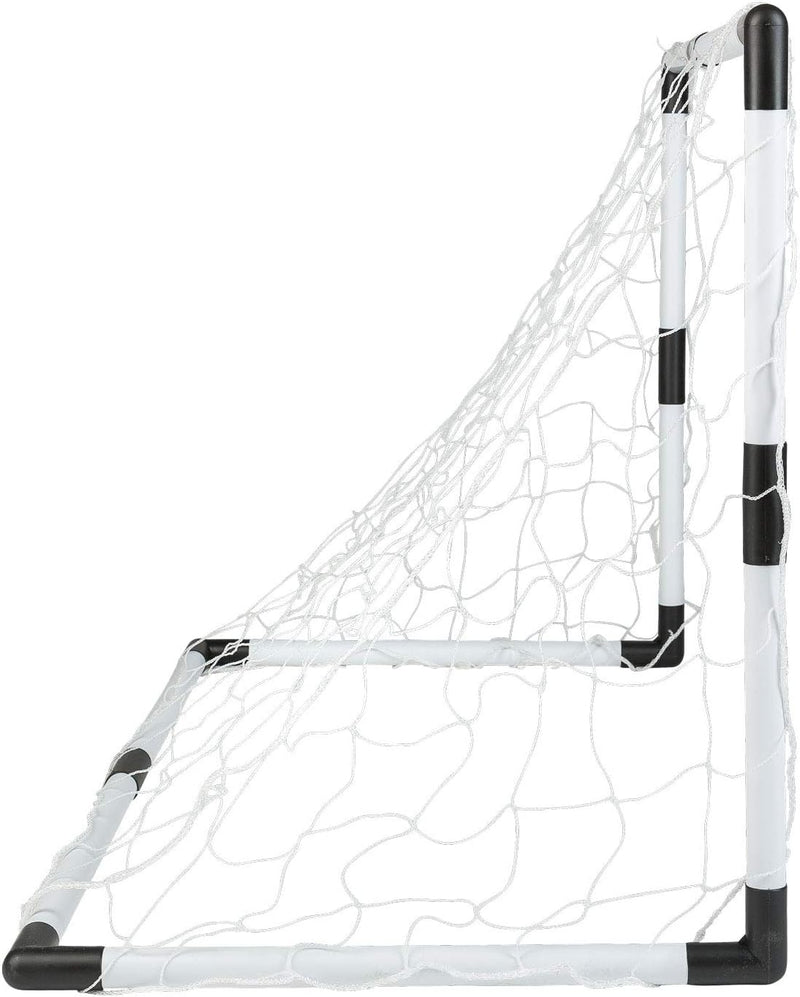Idena 40465 - 2 Mini Fussballtore aus Kunststoff mit Netz, Ball und Ballpumpe, ab 6 Jahren, ca. 90 x