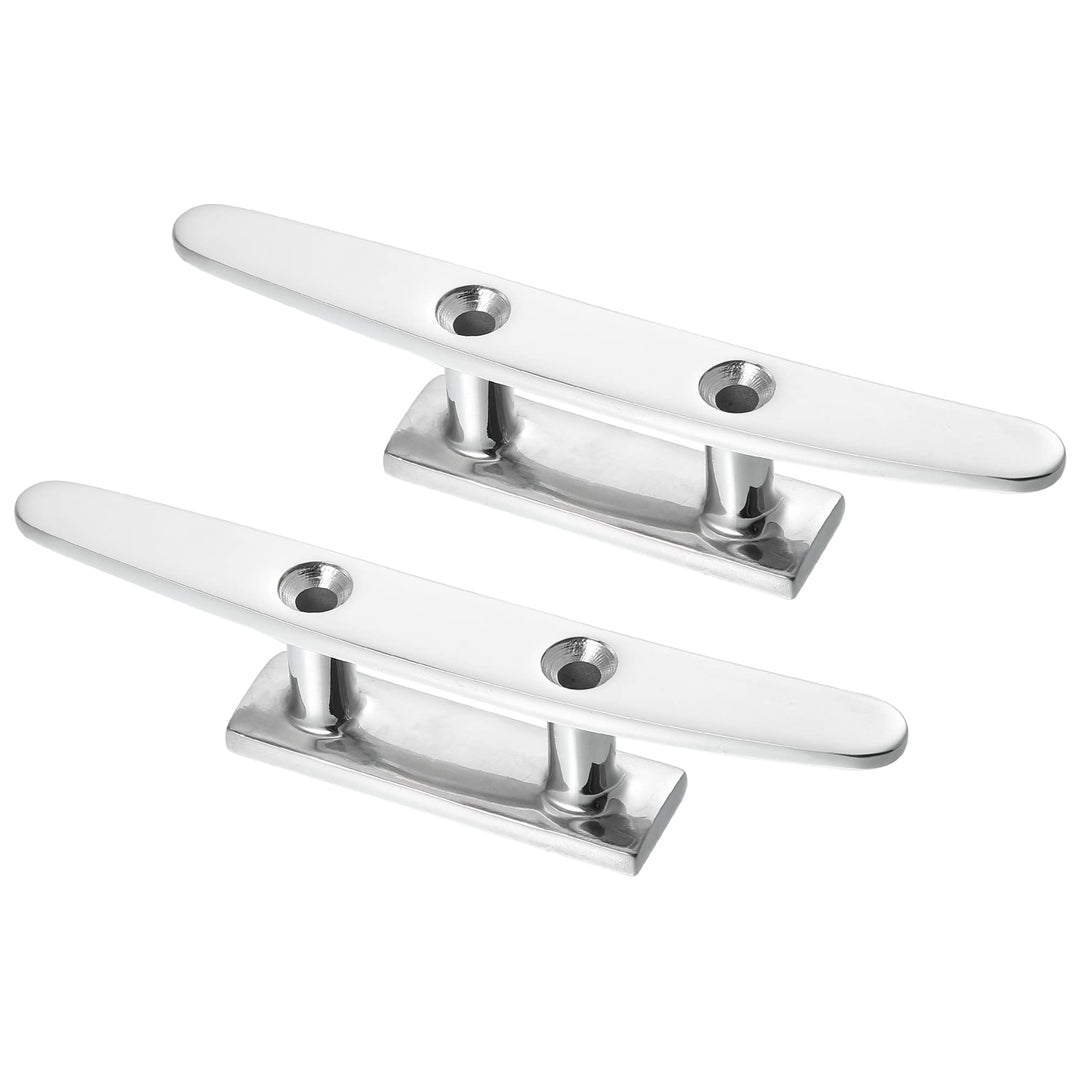 X AUTOHAUX 2Stk Edelstahl Fahnenmast Klampe Haken Boot Deck Seilklampe 6 Zoll, 6 Zoll