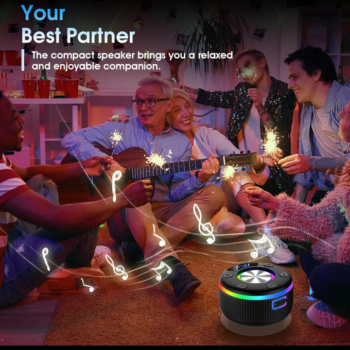Bluetooth Lautsprecher Dusche, Musikbox bluetooth mit RGB Lichtshow, IP7 WasserdichterBluetooth Dusc