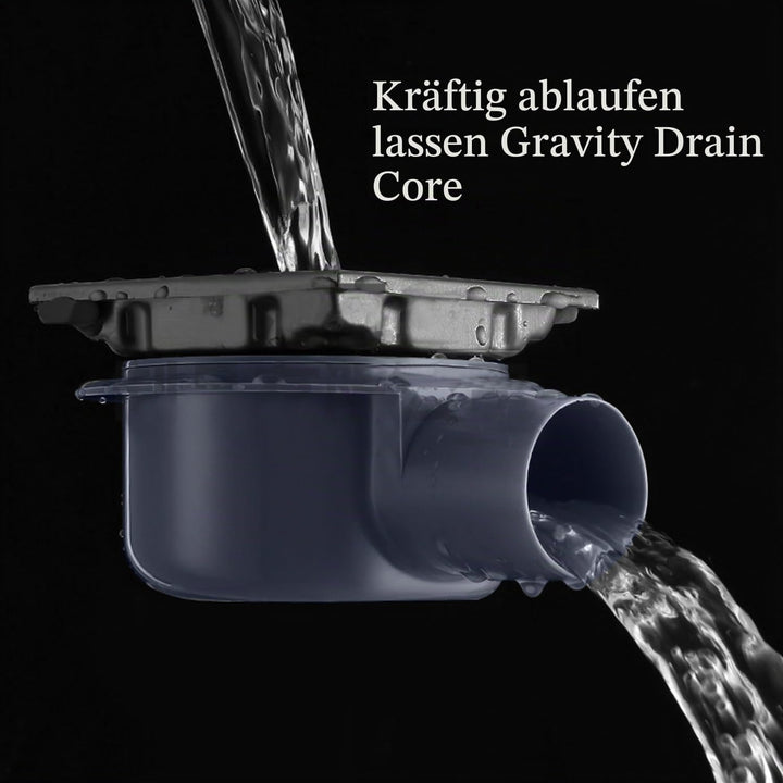Duschrinne Quadratisch Edelstahl Bodenablauf,15x15 cm Schwarz Bodenablauf Dusche,Haarfilter 2 in1 Be