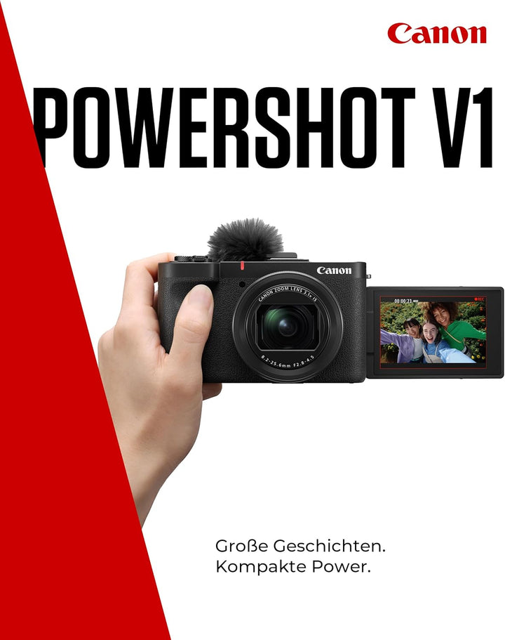 Canon PowerShot V1 – Vlog-Kamera mit Ultraweitwinkel f/2.8-Objektiv | Content Creator Equipment für
