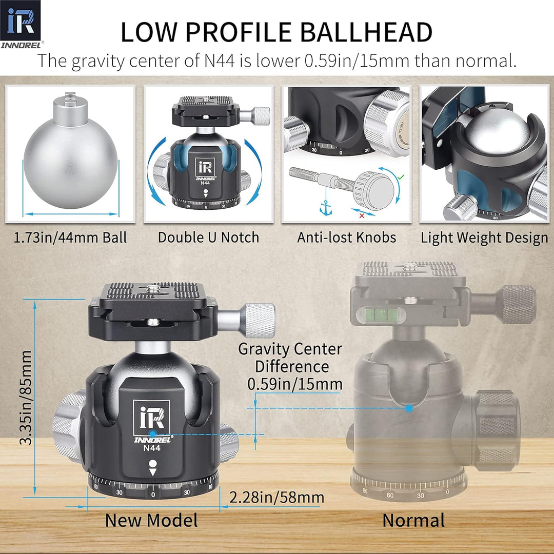 INNOREL RT85CG Kohlefaser-Stativ 184cm 2-in-1 Dreibeinstativ Einbeinstativ Fachmann Schwerlast Kamer