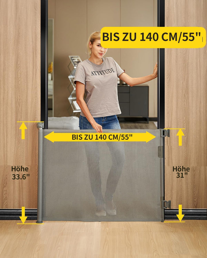 2 Pack Treppenschutzgitter Ausziehbar 0-140cm,Türschutzgitter Ausziehbar mit Treppenschutz & Kinders