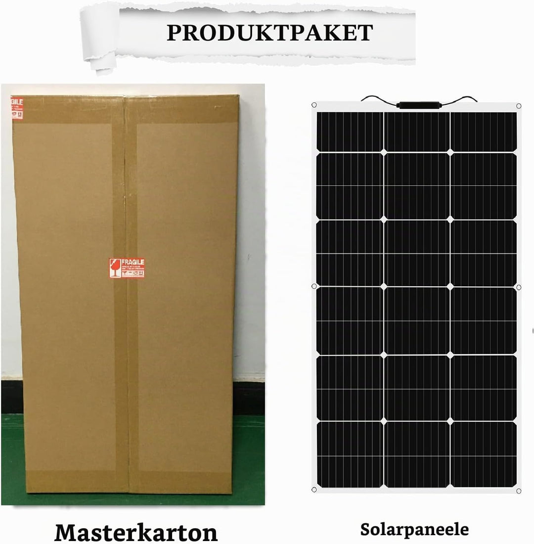 solarpanel 12V flexible 100w laderegler solar 12v Ultraleicht, Ultradünn,Wasserdicht für Wohnmobile,