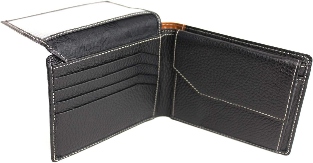 GIUDI Herren Geldbörse Leder, Braun, Schwarz, Medium, Classic, Braun, Schwarz