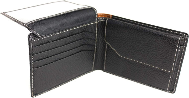 GIUDI Herren Geldbörse Leder, Braun, Schwarz, Medium, Classic, Braun, Schwarz