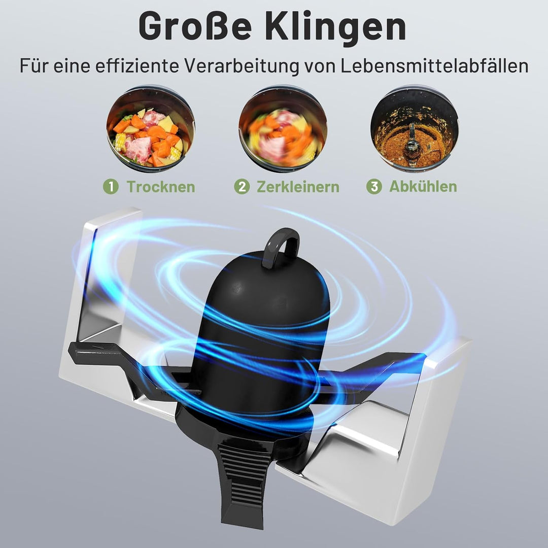 COSTWAY 4 L Elektrischer Komposter, Küchenkomposter mit Deckel, 2 Aktivkohlefilterbox & LED-Anzeige,