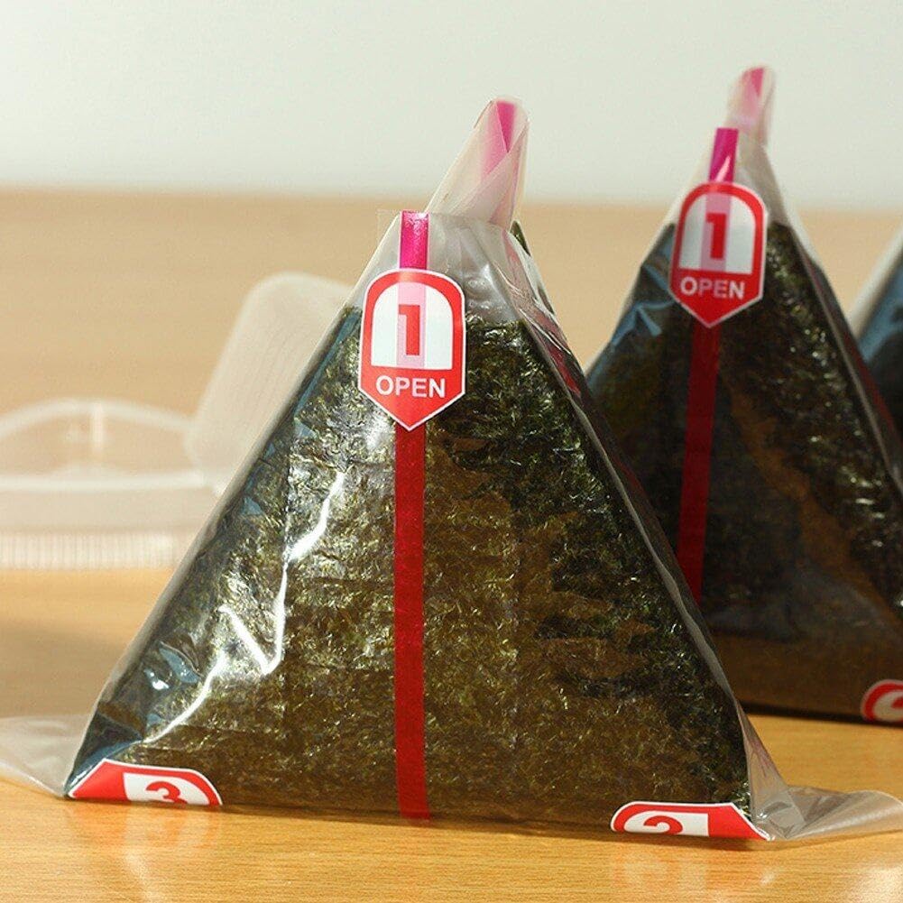 Sushi -wickelbeutel, 100 -pcs -dreieck Reiskugel Packtasche Easy Tear Japaner Onigiri Wrapper Transp