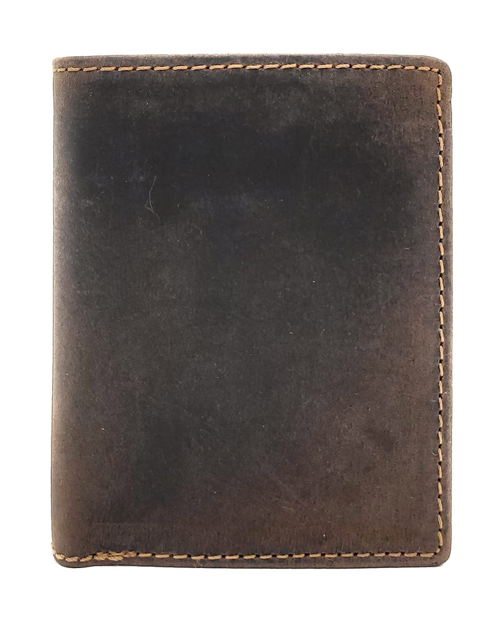 Jockey Club echt Leder Geldbörse Portemonnaie Geldbeutel mit RFID NFC Schutz Vintage (Dunkelbraun),