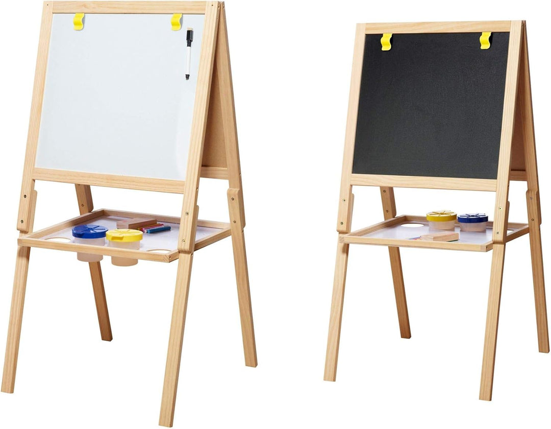 Casdon Wooden Easel, Double-Sided Easel for Children Aged 3+, 2-In-1 Blackboard and Whiteboard for Y