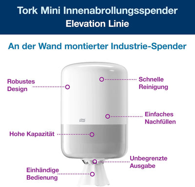 Tork 559000 Innenabrollungsspender für M2 Papierwischtücher im Elevation Design / Wischtuchspender f