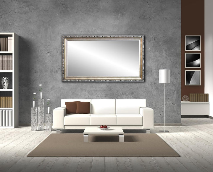 50 cm x 40 cm, Spiegel mit Rahmen, Badezimmerspiegel Antik, Alte Spiegel, Handgefertigte, Stabiler R