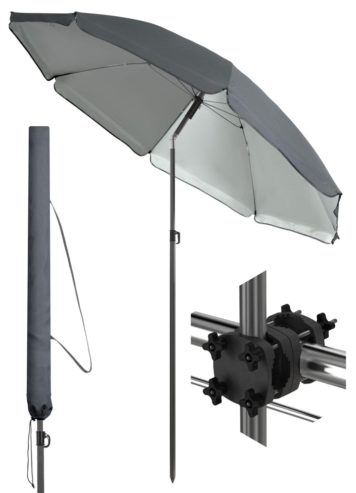 4smile Sonnenschirm Balkon SunnyJoy im 3er-Set - UPF 50+ Balkon Schirm 180 cm + Sonnenschirmhalter B