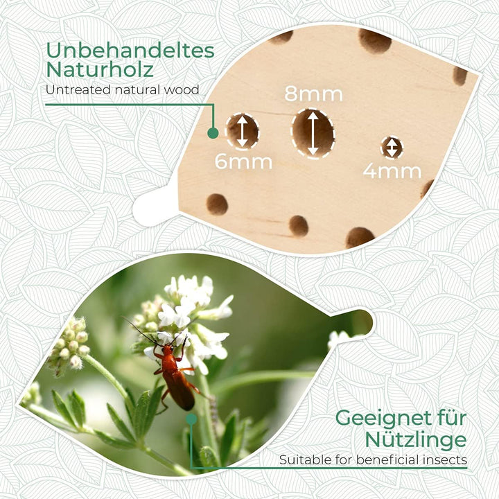 WILDLIFE FRIEND I Nützlings-Hotel Biene – Unterschlupf für Nützlinge aus Naturholz, Unbehandelt &amp; Na